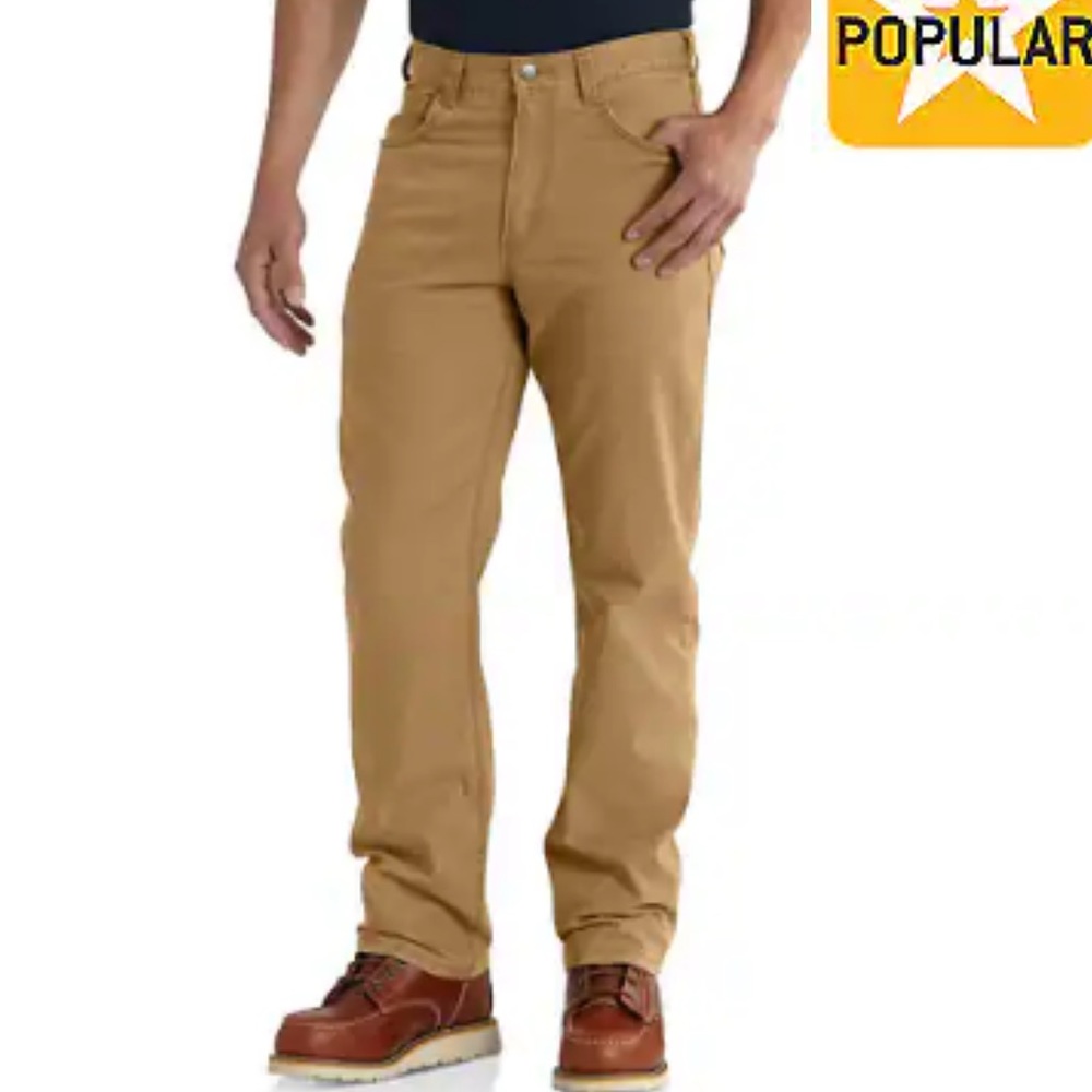 🌵NEW CARHARTT Men’s Rugged Flex Relaxed Fit 5-Pocket Work Pant 38x30 Hickory